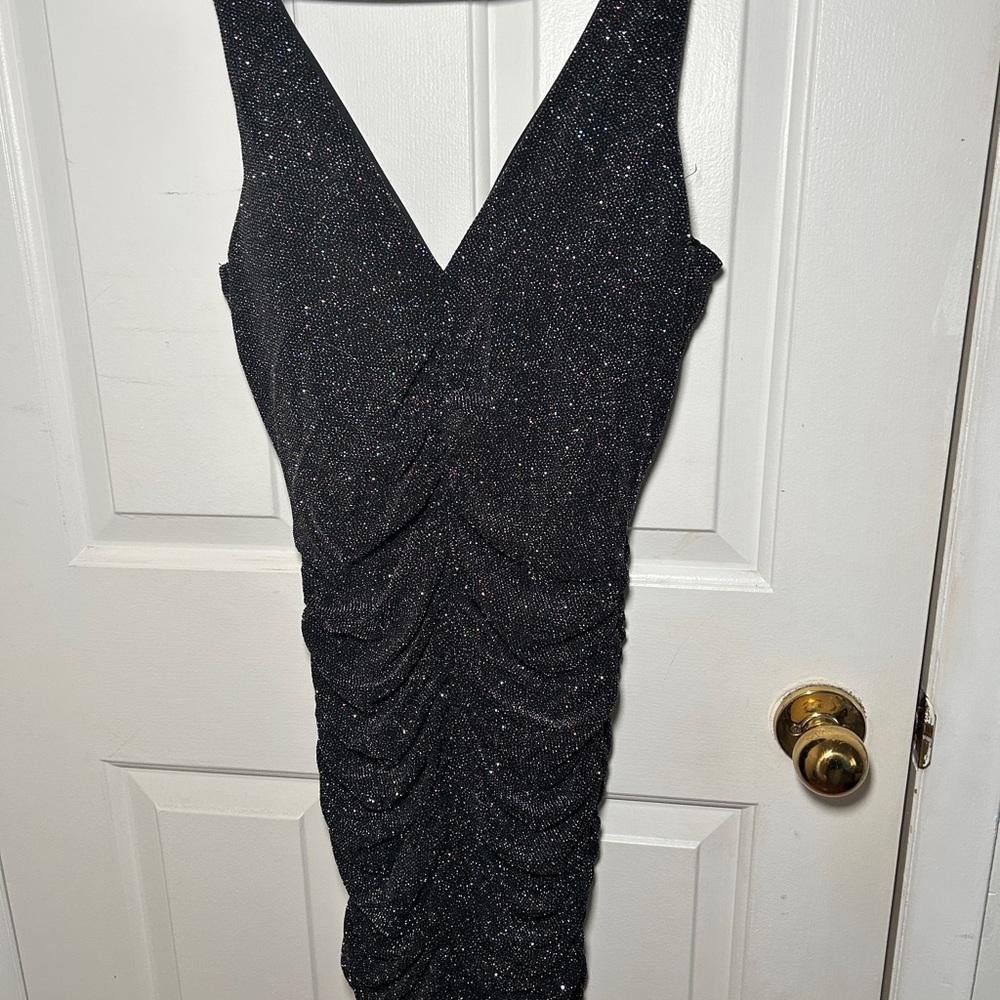 Elegant Black Glitter Dress